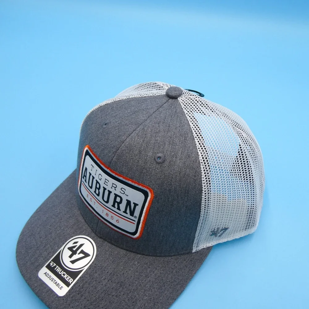 '47 Brand Trucker Hat Mens One Size Auburn Tigers‎ Grey White Mesh Snapback Cap